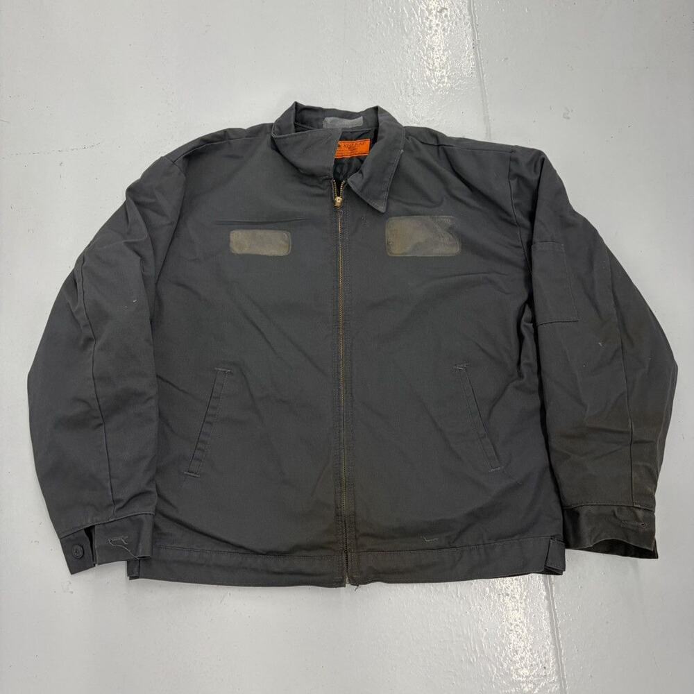 Vintage 70s Red Kap Grey Canvas Workwear Mechanics Jacket
